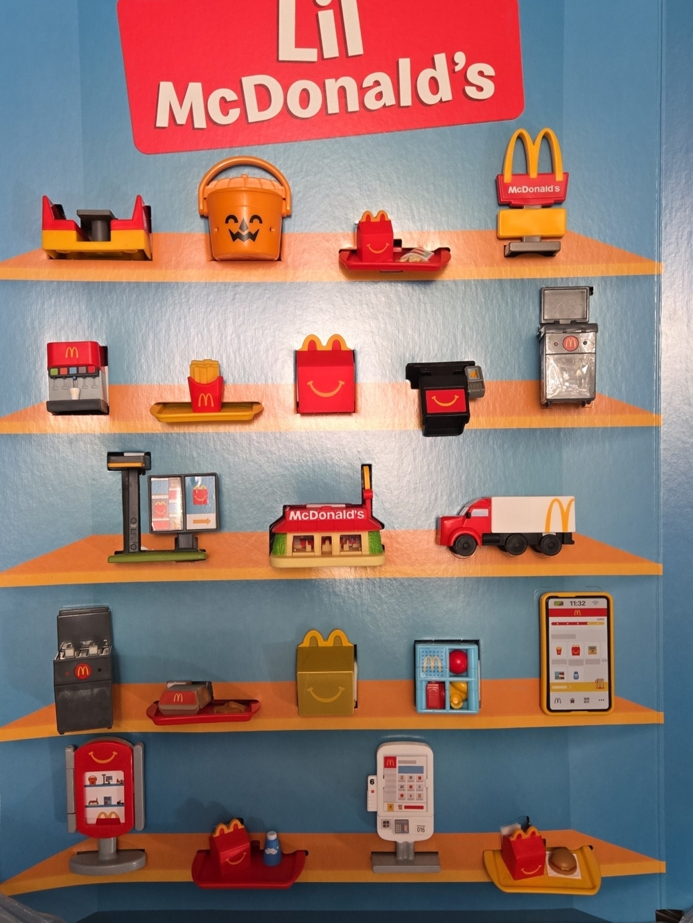 McDonald's Lil Playset Mini Figures - Red & Yellow Cardboard Display...